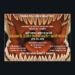 Dino Bite - Monstrous Dinosaur Party Invitations<br><div class="desc">These monstrous dinosaur teeth invitations can really take a bite out of you. Ideal for dinosaur adventure parties or even scary Halloween birthday fright nights! Personalize the event wording yourself to anything you desire,  using the customize button above. All designs are © Novastorm Designs</div>