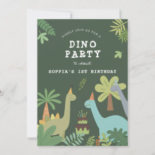 Dino Buddies Anniversaire Bash Invitation