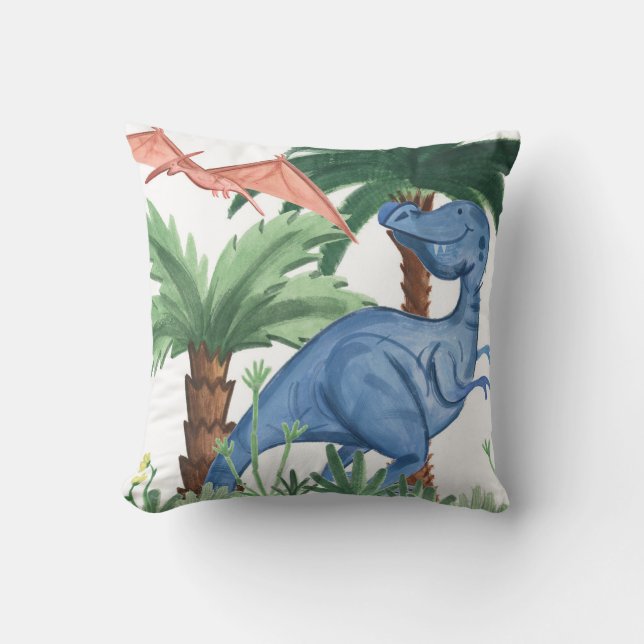 Dino Buddies I Throw Pillow (Front)