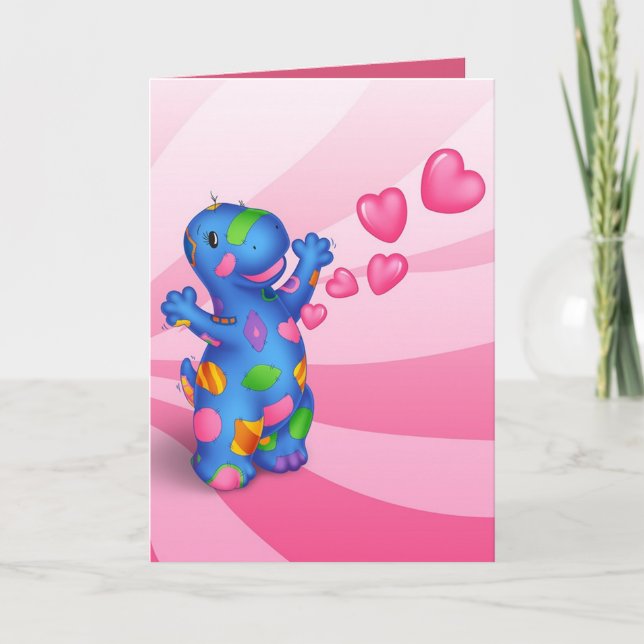 Dino-Buddies™ Valentines Day Card - Patches™ Heart (Front)