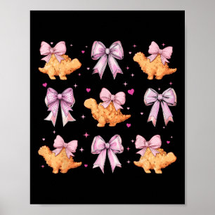 Dino Chicken Nugget Dinosaur Nug Girl Pink Coquett Poster