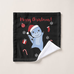 Dino Christmas Dinos Winter Animals Wash Cloth
