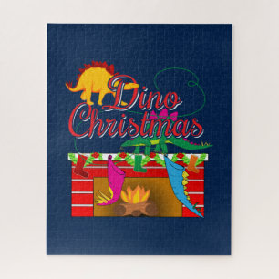 Dino Christmas - Dinosaur Stockings Jigsaw Puzzle