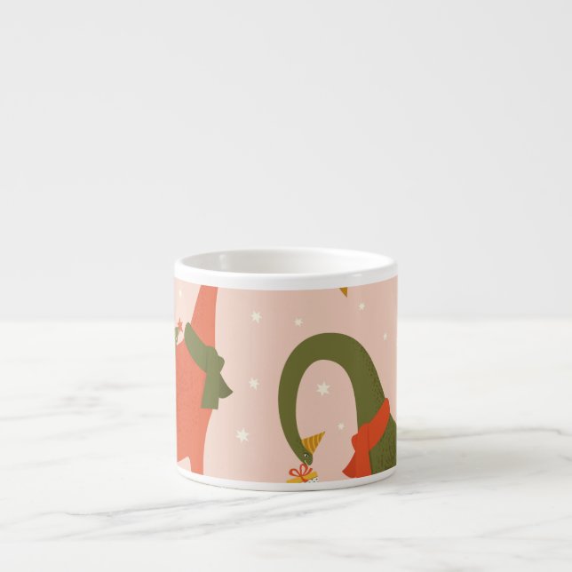 Dino Christmas Party: Tree Rex Espresso Cup (Front)