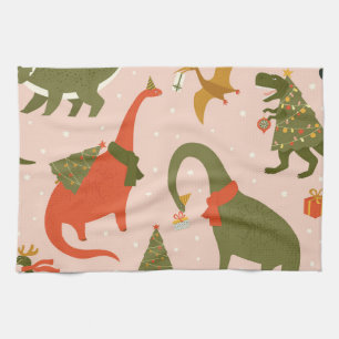 Dino Christmas Party: Tree Rex Kitchen Towel