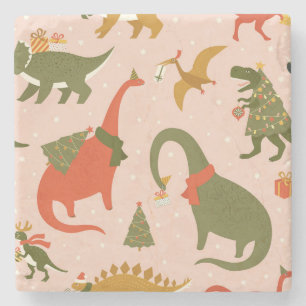 Dino Christmas Party: Tree Rex Stone Coaster