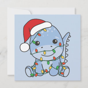 Dino Christmas Winter Animals Holiday Dinos Card