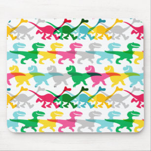 Dino Colour Pattern Mouse Pad