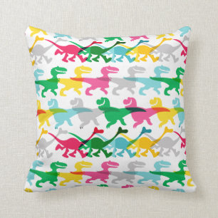 Dino Colour Pattern Throw Pillow