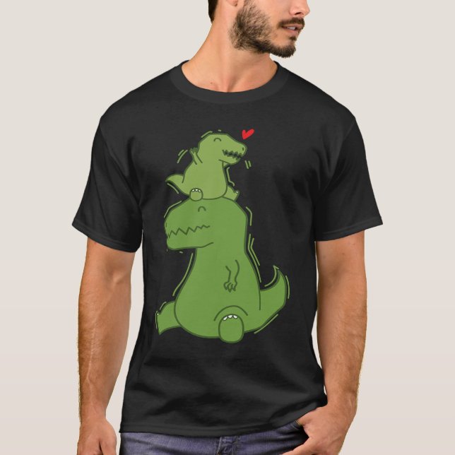 Dino Daddy with small Rex Dinosaur T-Shirt (Front)