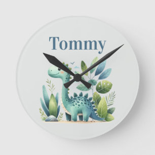 Dino Delight Round Clock