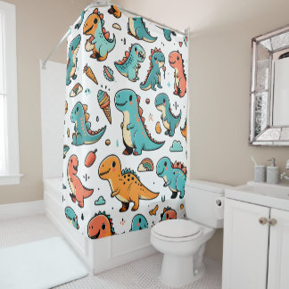 "Dino Delight Shower Curtain"