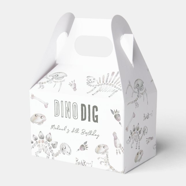 Dino Dig Birthday  Favor Box (Back Side)