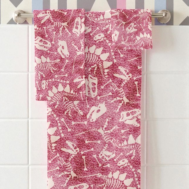 Dino Dig pink Bath Towel Set (Creator Uploaded)
