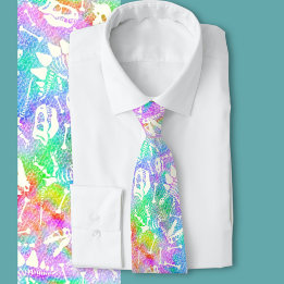 Dino dig rainbow tie