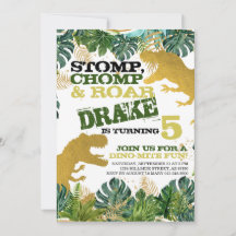 DINO DINOSAUR ANNIVERSAIRE INVITATION POUR LES ENF