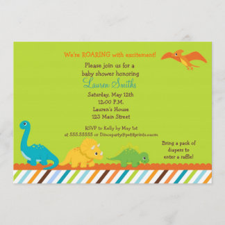 Dino Dinosaur Boys Baby Shower Invitation