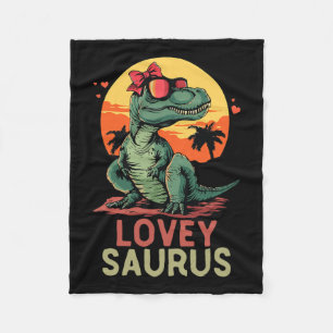 Dino Dinosaur Lovey-saurus T-rex Funny Trex Fleece Blanket