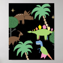 Dino Dinosaur Night In Jurrasic Park Art Kids