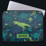 Dino Doodle Silhouettes Kids Dinosaur Laptop Sleeve<br><div class="desc">Dino Doodle Silhouettes Kids Dinosaur Personalized Cute Prehistoric Pattern.</div>