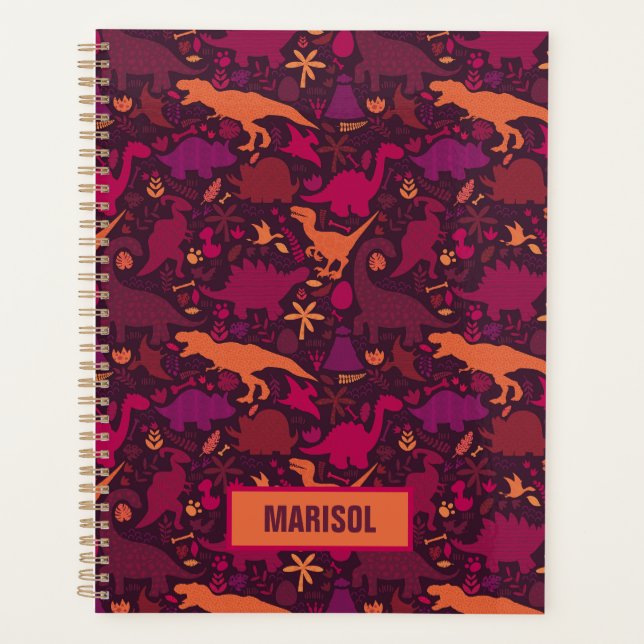 Dino Doodle Silhouettes Kids Dinosaur Planner (Front)