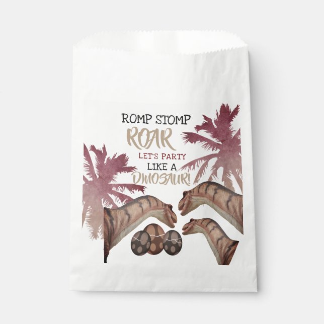 Dino Eggs, Children's Dinosaur Birthday Party Favour Bag (Front)