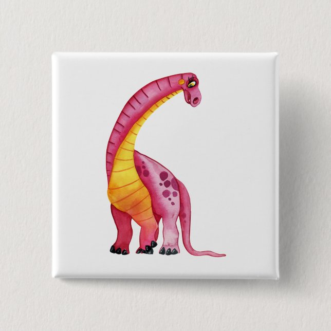 dino elenazlataart (16) 2 inch square button (Front)