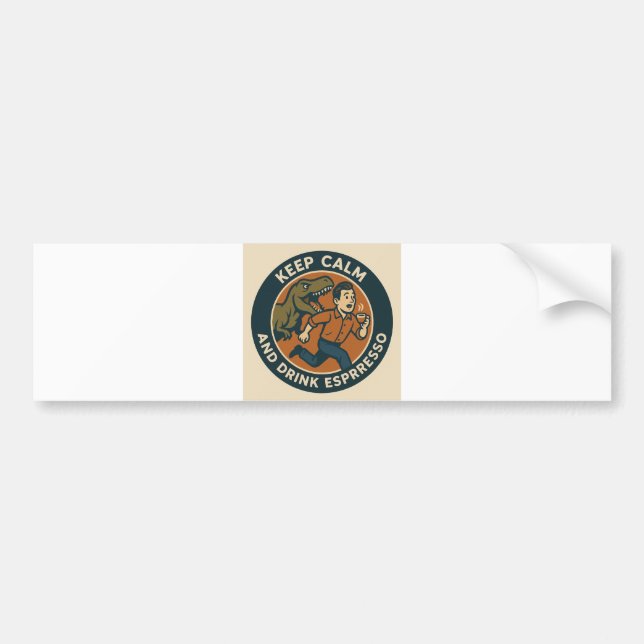 Dino Espresso Bumper Sticker (Front)