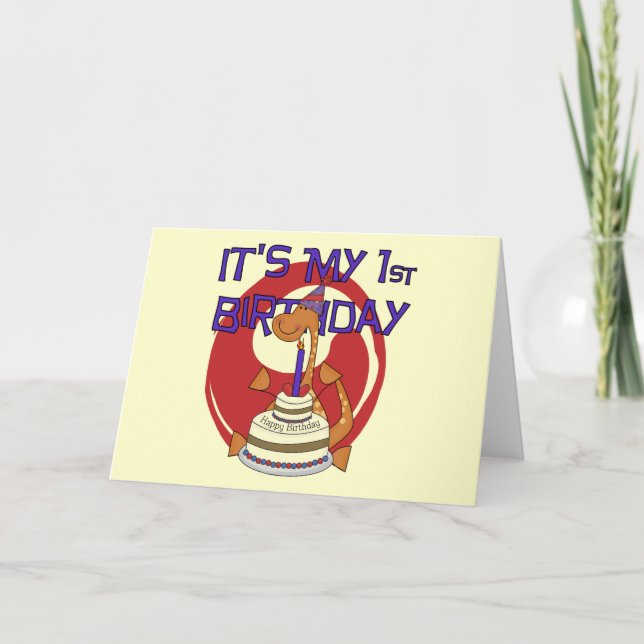 Dino First Birthday Tshirts and Gifts Card (Front)