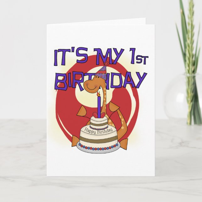 Dino First Birthday Tshirts and Gifts Card (Front)