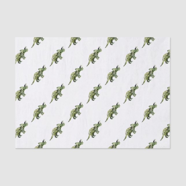 Dino_fnature-funny-wrappingpaper-tiled_YIH Tissue Paper (Front)