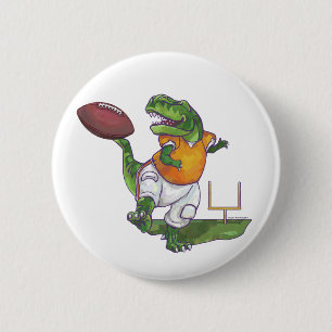 Dino Football Player 2 Inch Round Button