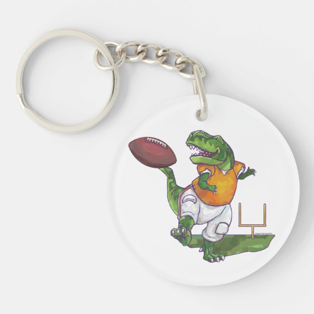 Dino Football Player Keychain (Front)