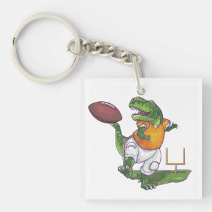 Dino Football Player Keychain