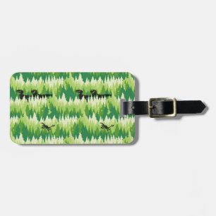 Dino Forest Pattern Luggage Tag