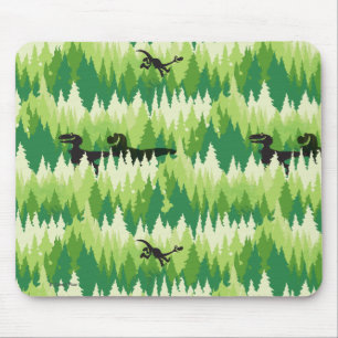 Dino Forest Pattern Mouse Pad