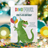 Dino Four T-Rex Dinosaur 4th Birthday Party