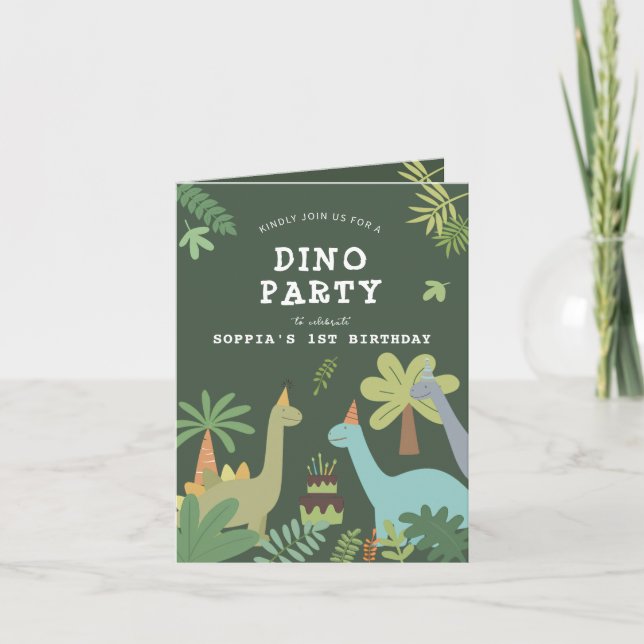 Dino Friends Birthday Invitation (Front)