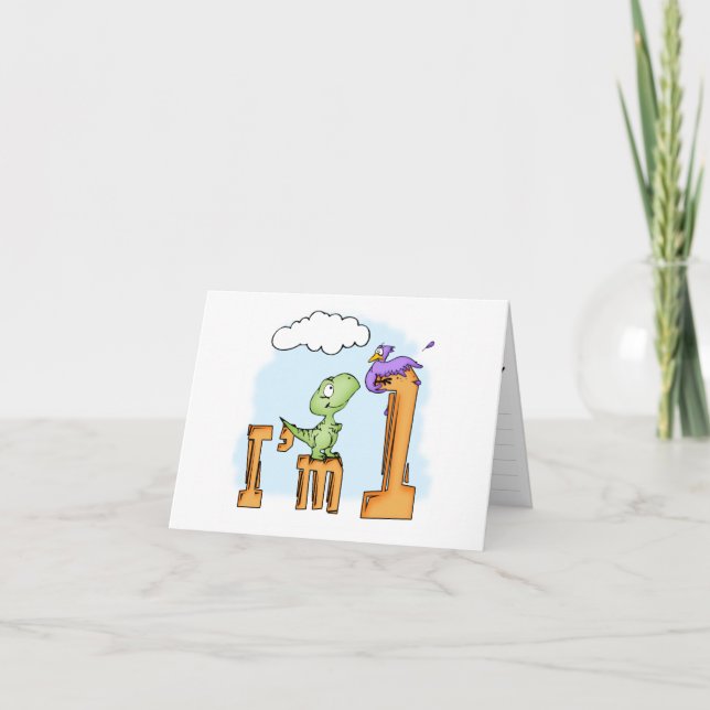 Dino Fun 1st Birthday Fill-in Invitation (Front)