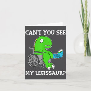Dino Funny Get Well Broken Leg Gift Dinosaur With Card