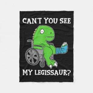Dino Funny Get Well Broken Leg Gift Dinosaur With  Fleece Blanket