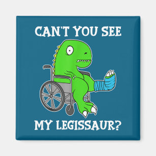 Dino Funny Get Well Broken Leg Gift Dinosaur With Magnet