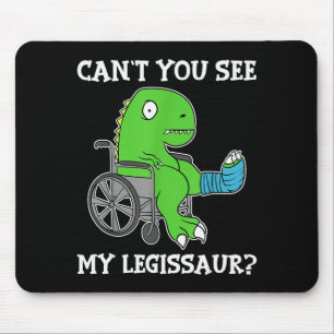 Dino Funny Get Well Broken Leg Gift Dinosaur With  Mouse Pad