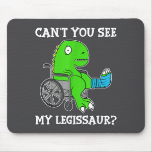 Dino Funny Get Well Broken Leg Gift Dinosaur With Mouse Pad