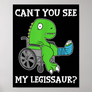 Dino Funny Get Well Broken Leg Gift Dinosaur With  Poster