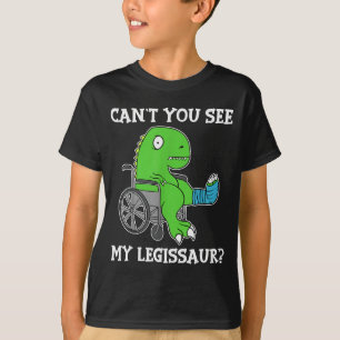 Dino Funny Get Well Broken Leg Gift Dinosaur With  T-Shirt