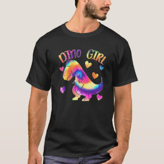 Dino Girl - Dinosaur Lover - Tie Dye Cute Teen Gir T-Shirt