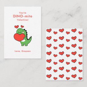 Dino Heart Personalized Valentine's Day Card