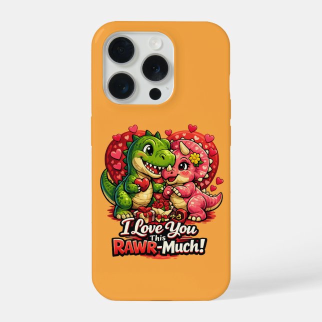 Dino Hearts Rawr Much Valentine,Couple Anniversary iPhone Case (Back)