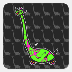 Dino Joe Colourful horned dinosaurs like creature Square Sticker
